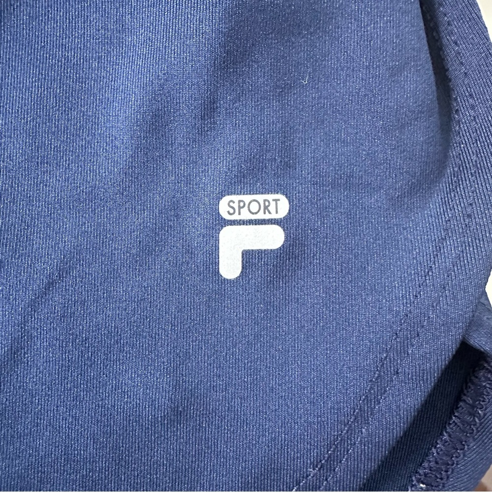 FILA SPORT Navy Blue Laser Cut Racerback Active Tank Top - XS - Picture 7 of 8